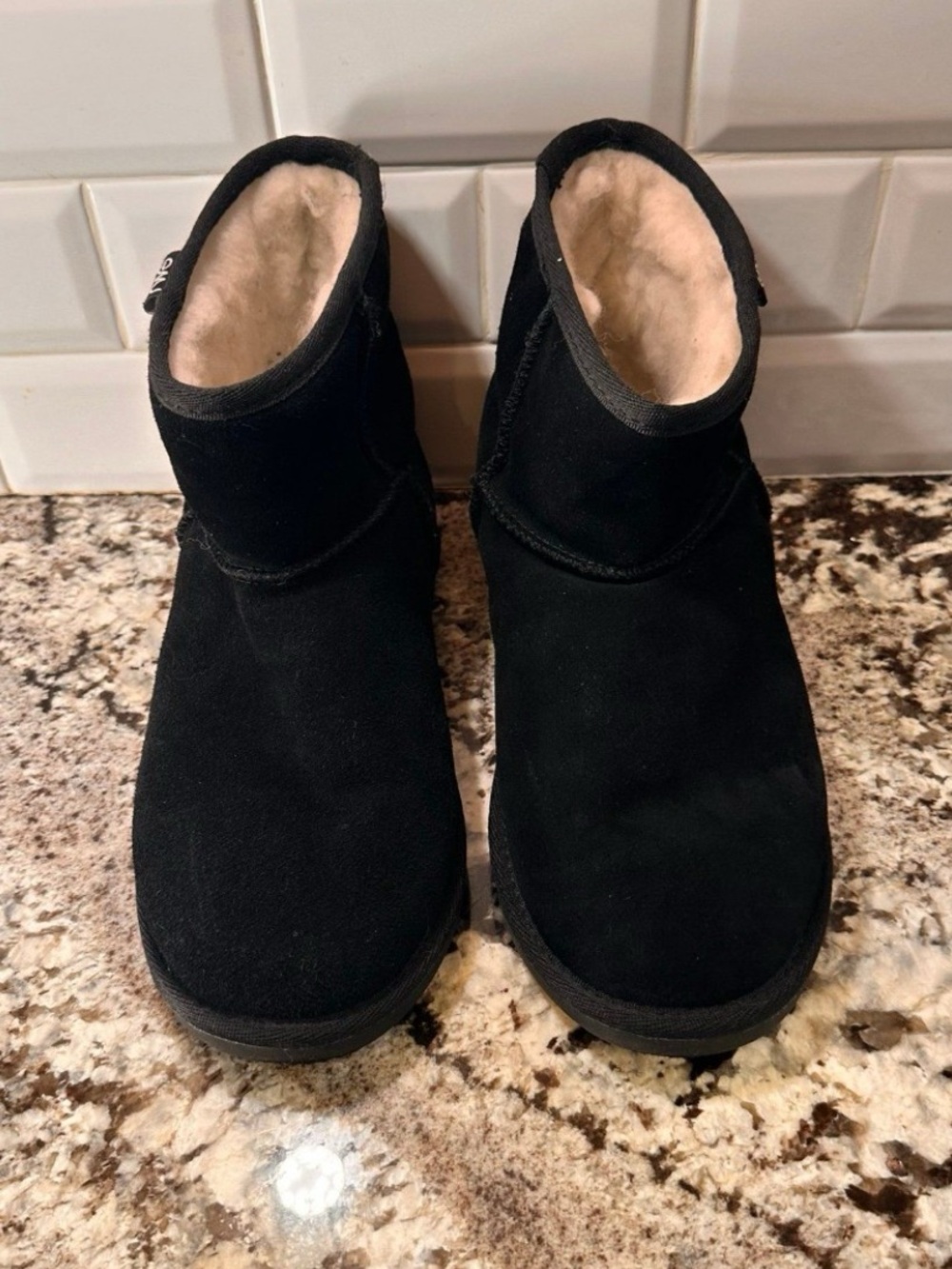 EMU Black Suede Ankle Boots Size 9